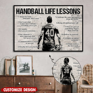 Personalized Handball Life Lessons Poster-Gift For Handball Lovers