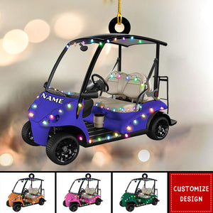 Personalized Golf Cart Acrylic Christmas Ornament - 2024 New Release