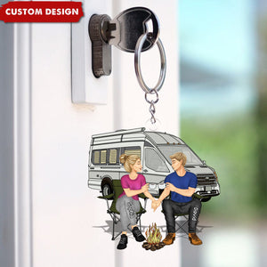 Camping Couple Making Memories One Campsite At A Time Personalized Keychain-Gift For Couple