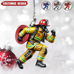 2024 New Release - Personalized Firefighter Acrylic Ornament – Best Gift For Christmas