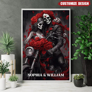 Personalized Couple Skull Poster - Gift For Couple