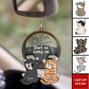 Personalized Get In Funny Car Acrylic Hanging Ornament-Gift For Cat Lovers