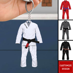 Personalized Jiu Jitsu Uniform Keychain - Gifts For Jiu Jitsu Lovers