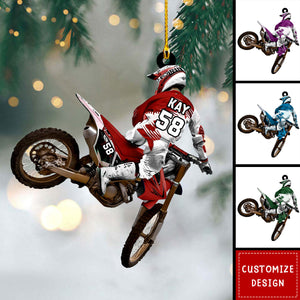 Personalized Motocross Racer Ornament, Gifts For Dirt Bike Player - 2024 New Release