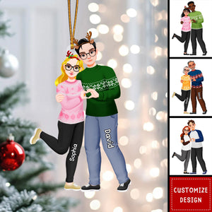 2024 New Release Personalized Gift For Couple, Heart Shaped Hands Couple Acrylic Ornament