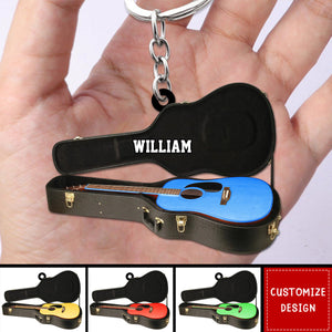 Personalized Guitar Keychain - Gift For Guitar Lover