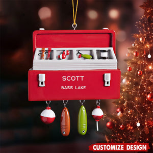 Personalized Fishing Tackle Box Christmas Ornament -  Gift For Fishing Lovers