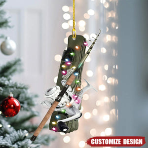 Personalized Fishing Tools Christmas Xmas Tree 3D Ornament