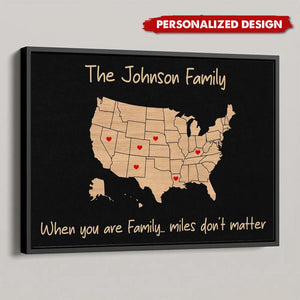 Family Close At Heart State Map-Personalized Poster