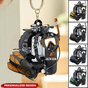 Personalized Scuba Diving Keychain-Gift For Scuba Diver - 2024 New Release