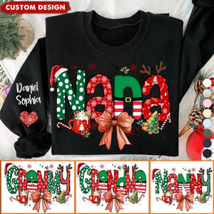 2024 New Release Personalized Christmas Blessed Grammy Nana Mimi Gigi And Grandkids Sweatshirt