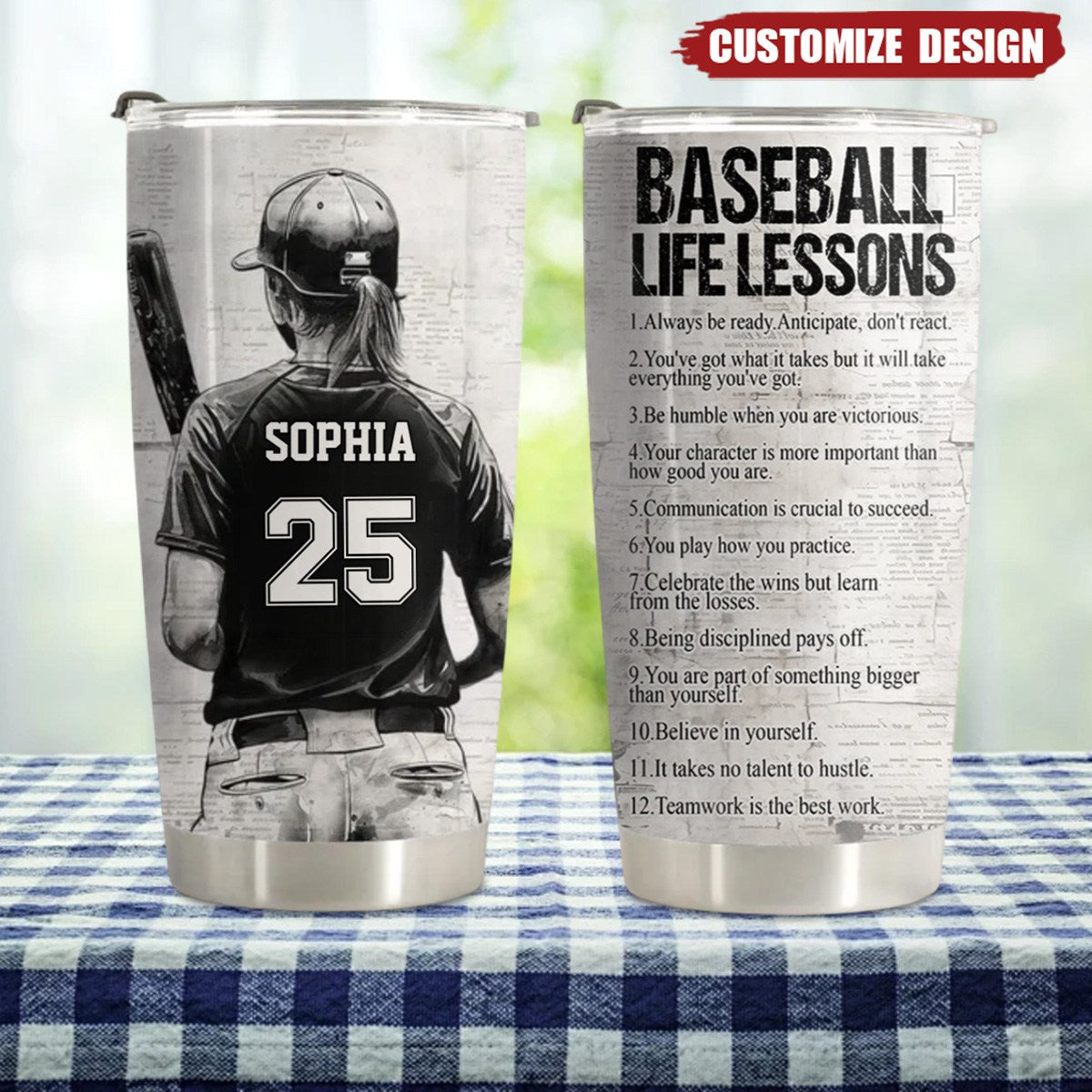 Personalized Baseball Life Lessons Tumbler - Gift For Baseball Lovers