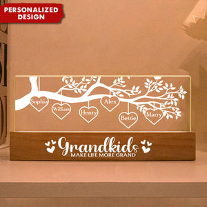 Grandkids Make Life More Grand-Personality Acrylic LED Night Light-Gift For Grandma, Mom