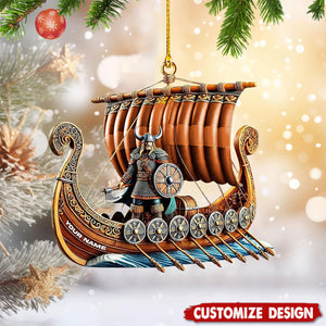 Personalized Viking Ship Christmas Ornament Gift For History Enthusiasts-2024 New Release