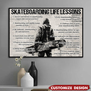 Personalized Skateboarding Life Lessons Poster-Gift For Skateboarding Lovers