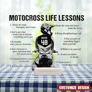 Personalized Motocross Life Lessons Plaque - Gift For Motocross Lover