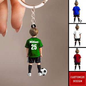 Personalized Kid Soccer Player Keychain-Gift For Soccer Young Lovers - 2024 New Release