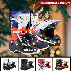 Personalized Motocross Boots Helmet Ornament