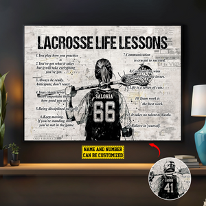 Personalized Lacrosse Life Lessons Poster-Gift For Lacrosse Lovers