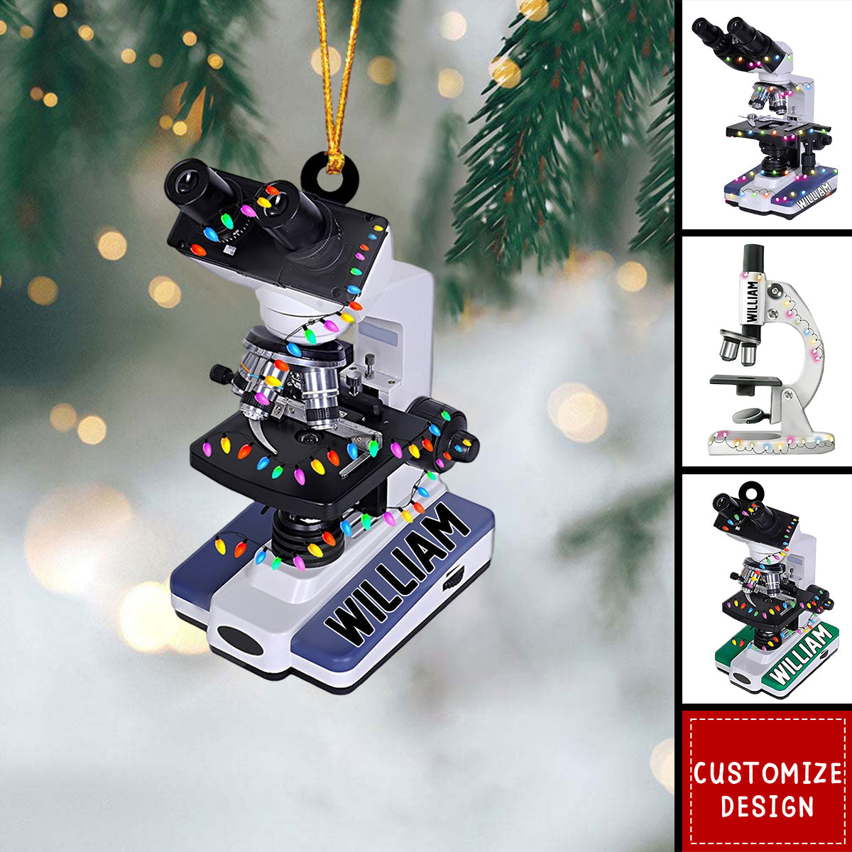 Personalized Medical Microscope Christmas Ornament - 2024 New Release