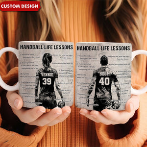 Personalized Handball Life Lessons Mug - Great Gift For Handball Lovers