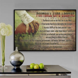 American Football Life Lessons Poster- Gift For American Football Lovers