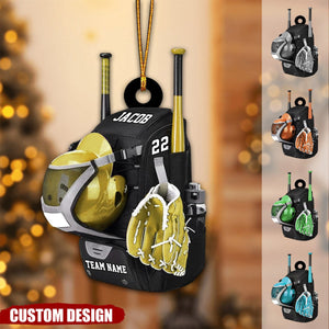 Personalized Baseball/Softball Bag with Helmet & Gloves Christmas Ornament, Gift For Baseball&Softball Lovers - 2024 New Release