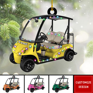 Personalized Golf Cart Acrylic Christmas Ornament - 2024 New Release