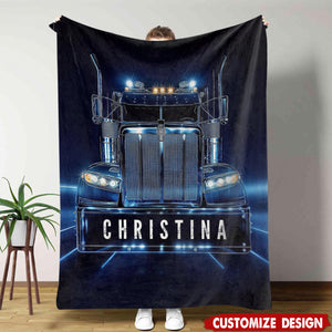 Personalized Trucker Blanket - Gift For Trucker