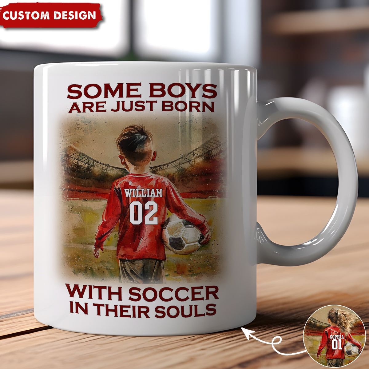 Some Boys Girls Are Just Born With Soccer-Personalized Soccer Mug - Gift For Young Soccer Lovers