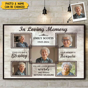 In Loving Memory You Life Was A Blessing - Personalized Poster, Memorial Gift