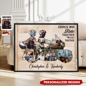 Biker Couple Photo-Personalized Poster-Anniversary Gift For Couple