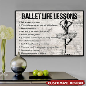 Personalized Ballet Life Lessons Poster-Gift For Ballet Lovers