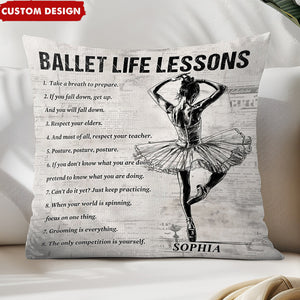 Personalized Ballet Life Lessons Pillow-Gift For Ballet Lovers