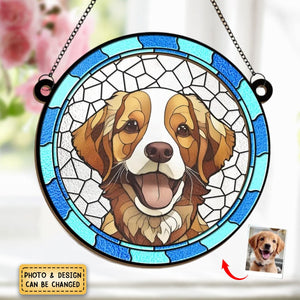 Custom Photo Where There Is Love There Is Life - Couple Personalized Window Hanging Suncatcher