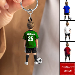 Personalized Kid Soccer Player Keychain-Gift For Soccer Young Lovers - 2024 New Release