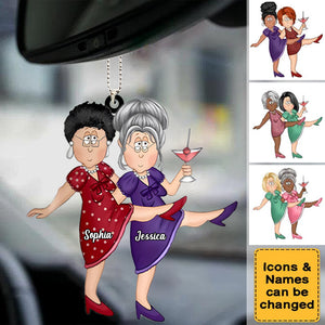 Gift For Senior Friends Unbiological Sister Personalized Car Hanging Ornament