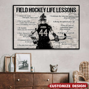 Personalized Field Hockey Life Lessons Poster-Gift For Field Hockey Lovers