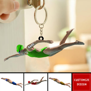 Personalized Swimming Keychain-Gift For Swimmer