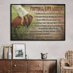 American Football Life Lessons Poster- Gift For American Football Lovers