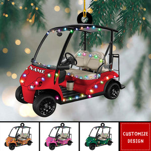 Personalized Golf Cart Acrylic Christmas Ornament - 2024 New Release