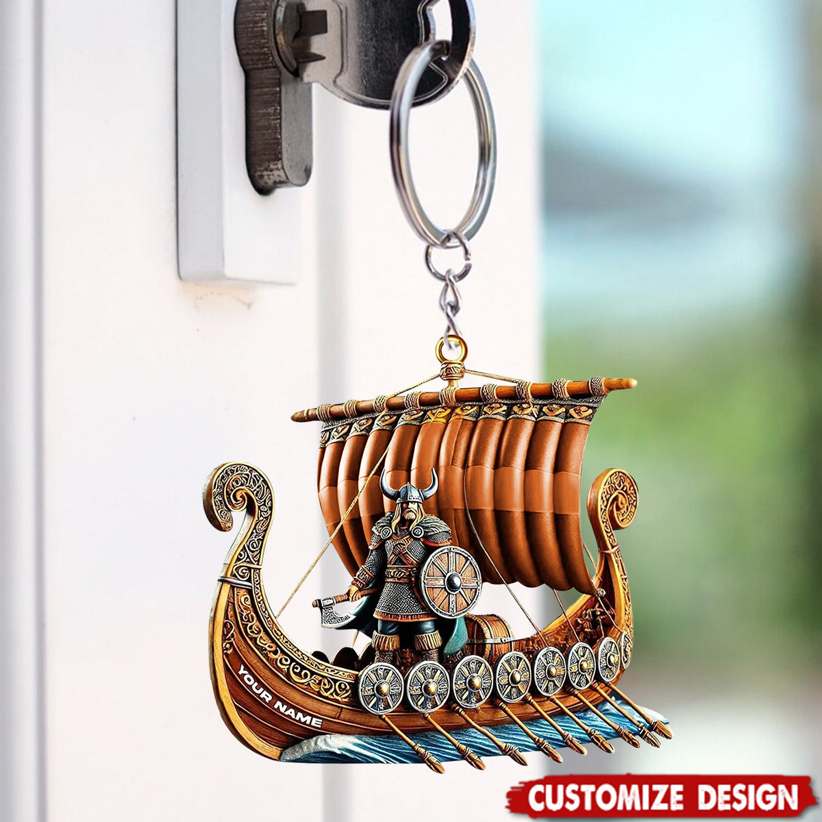 Personalized Viking Ship Keychain - Gift For History Enthusiasts