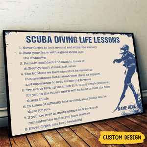 Personalized Scuba Diving Life Lessons Poster-Gift For Diving Lovers