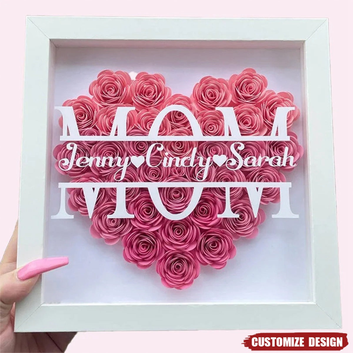 Personalized Mom/Nana Flower Shadow Box With Name