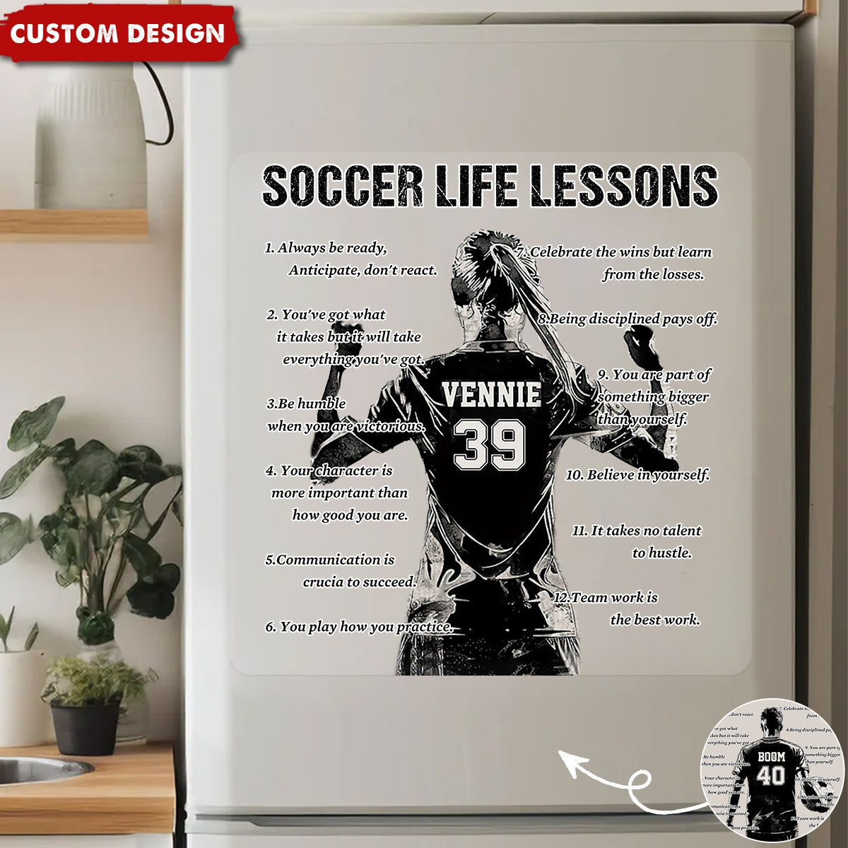 Personalized Soccer Life Lessons Decal - Gift For Soccer Lovers