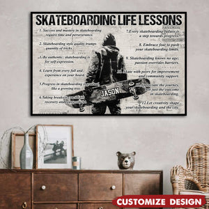 Personalized Skateboarding Life Lessons Poster-Gift For Skateboarding Lovers