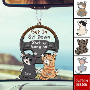 Personalized Get In Funny Car Acrylic Hanging Ornament-Gift For Cat Lovers