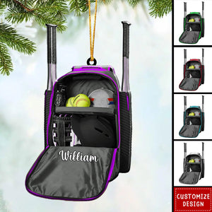 2024 New Release - Personalized Softball Backpack Ornament