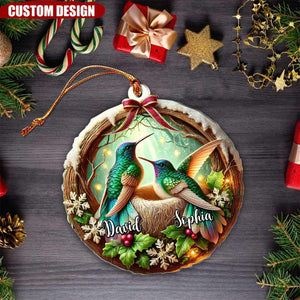 Personalized Hummingbird Couple Christmas Ornament-2024 New Release