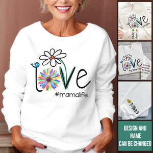 Personalized Love Grandma Life Flower Sweatshirt